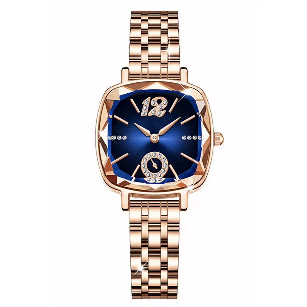 Rose Gold Star Watch for Women with Diamond Bracelet