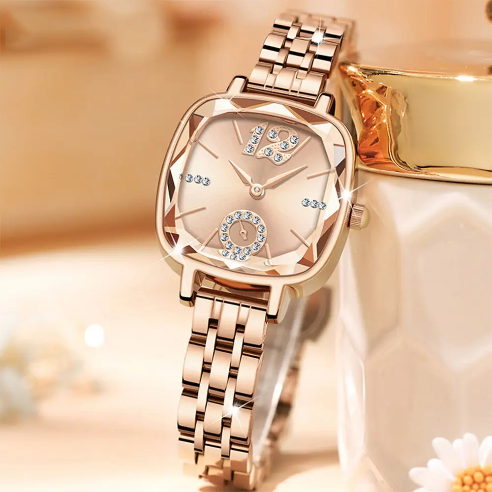 Rose Gold Star Watch for Women with Diamond Bracelet — feature 1