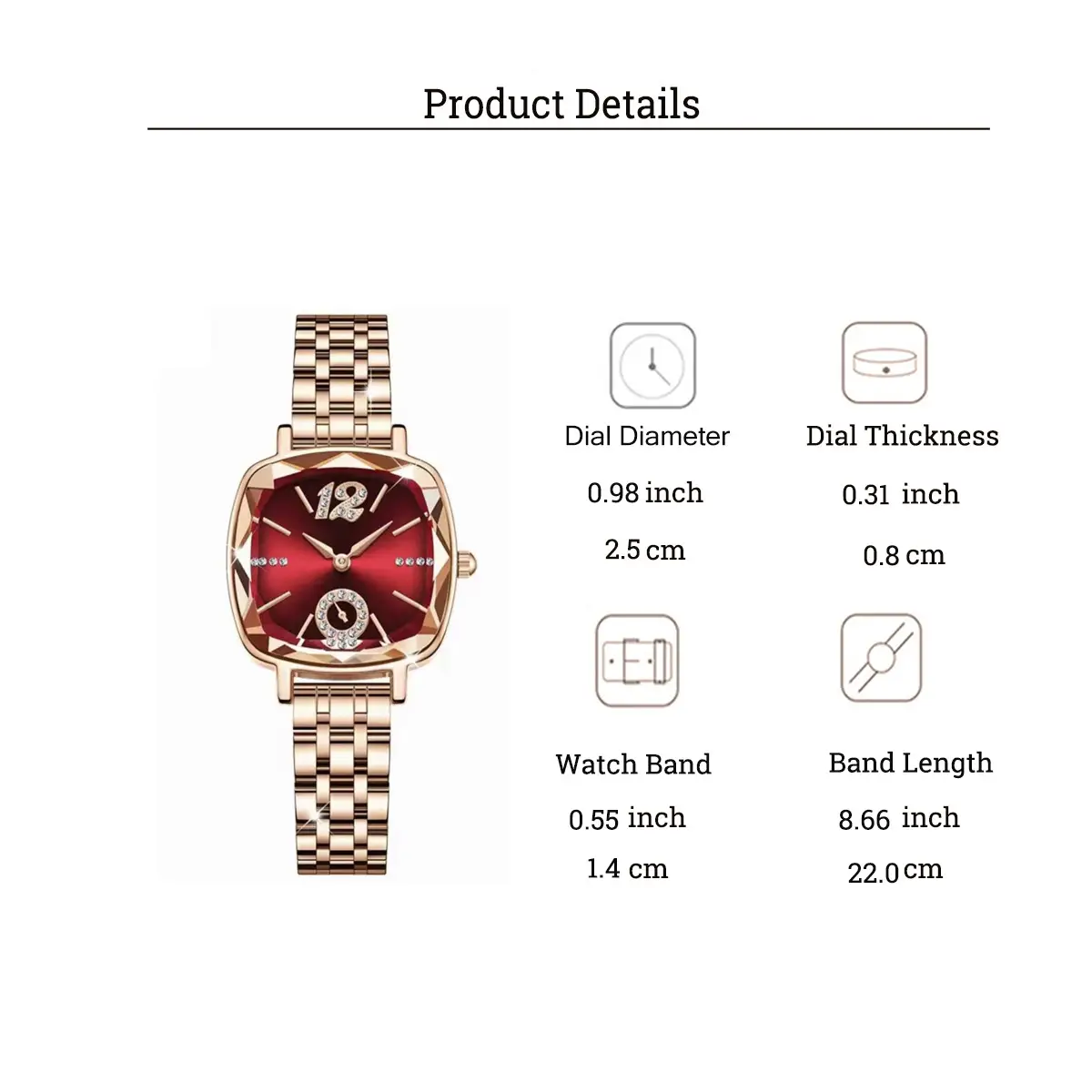 Rose Gold Star Watch for Women with Diamond Bracelet — feature 7