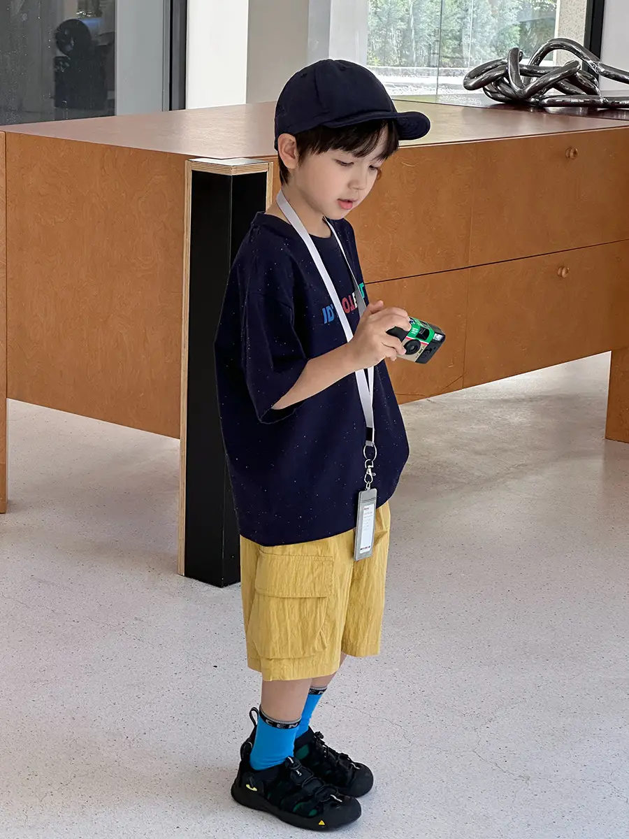 Kids Cotton Letter Print T-Shirt 2025 Summer Boys - Image 3