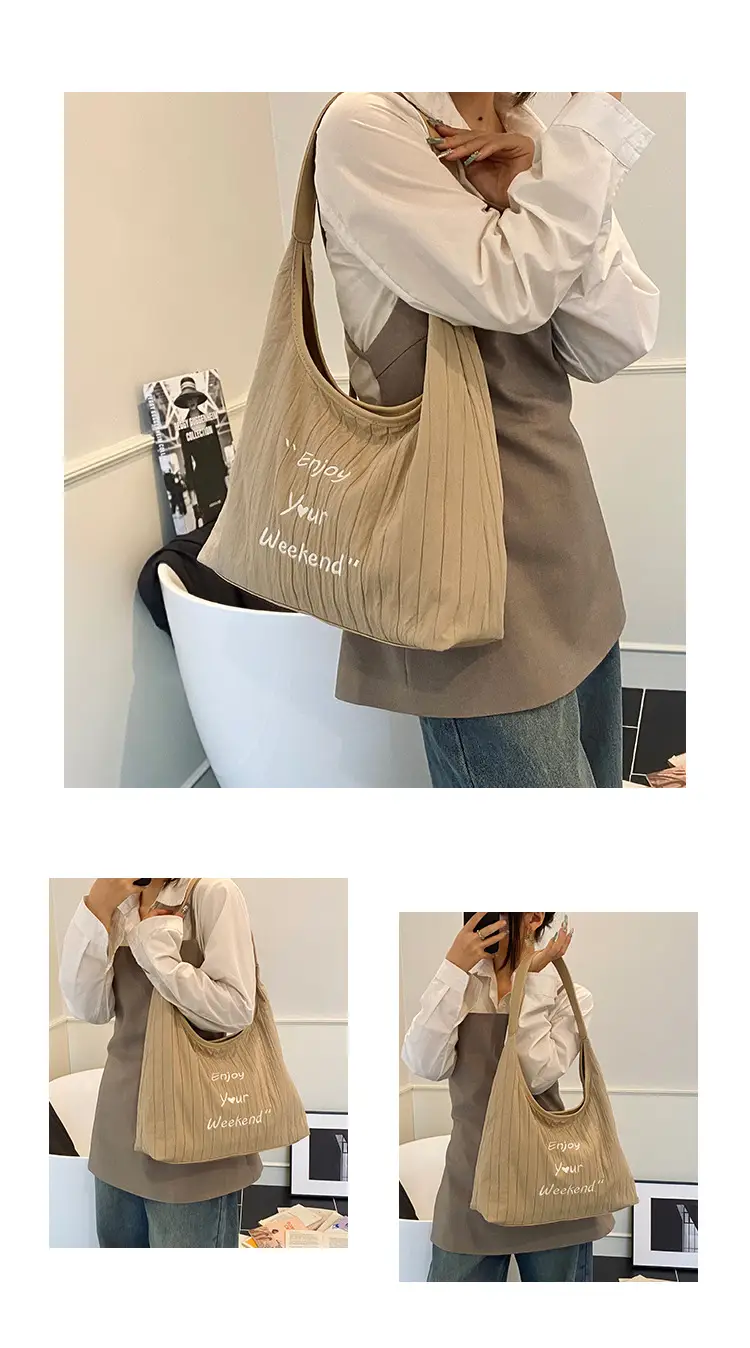 Canvas Shoulder Bag Lazy Style 2025 Large Capacity Women — feature 10