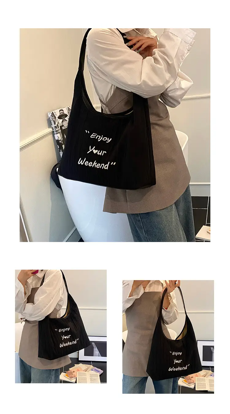 Canvas Shoulder Bag Lazy Style 2025 Large Capacity Women — feature 11