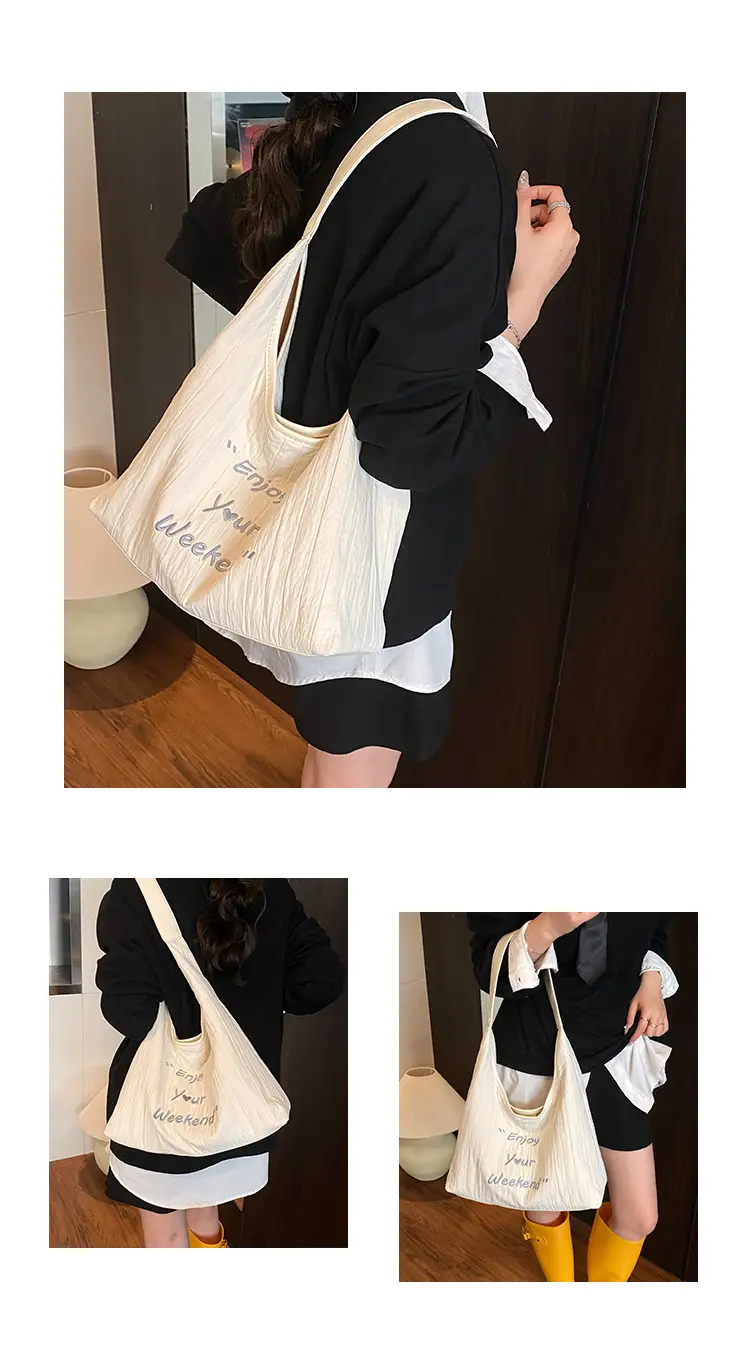 Canvas Shoulder Bag Lazy Style 2025 Large Capacity Women — feature 12