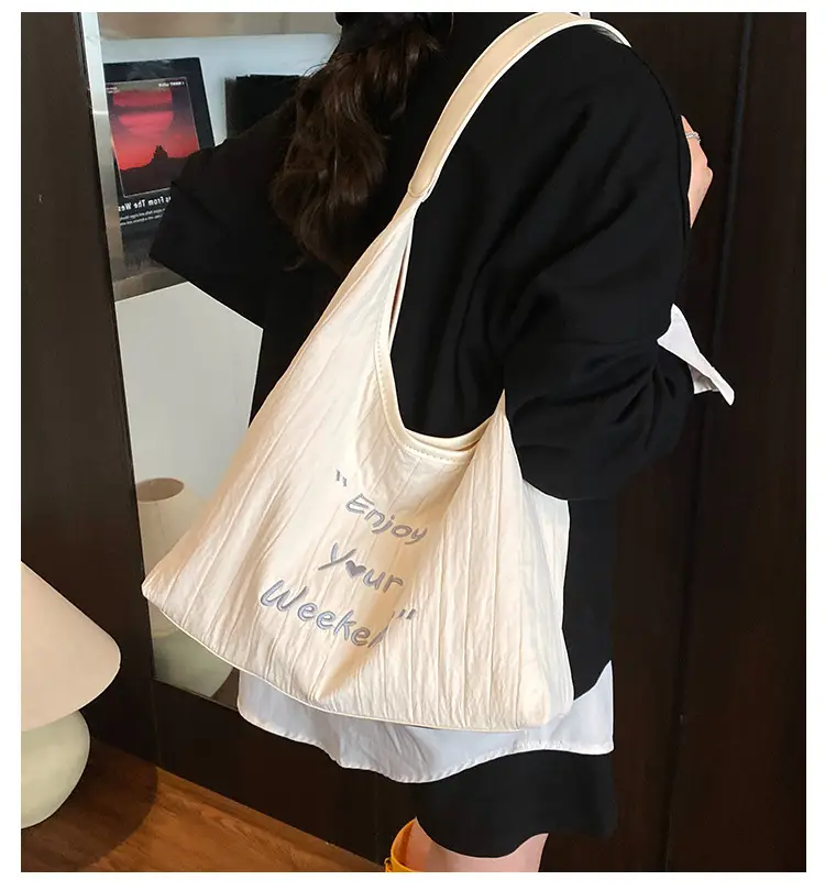 Canvas Shoulder Bag Lazy Style 2025 Large Capacity Women — feature 2