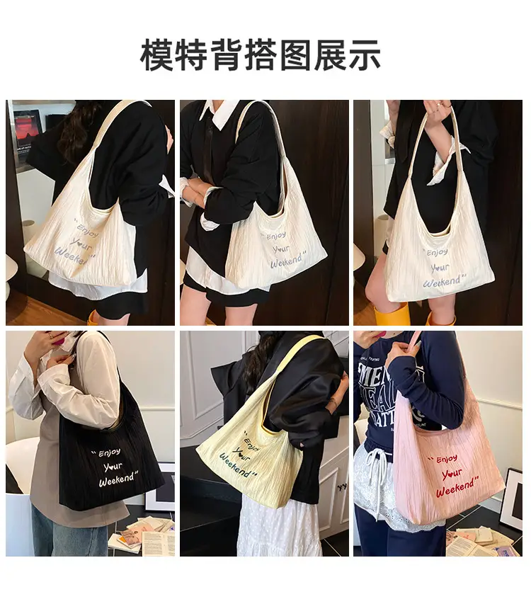 Canvas Shoulder Bag Lazy Style 2025 Large Capacity Women — feature 8