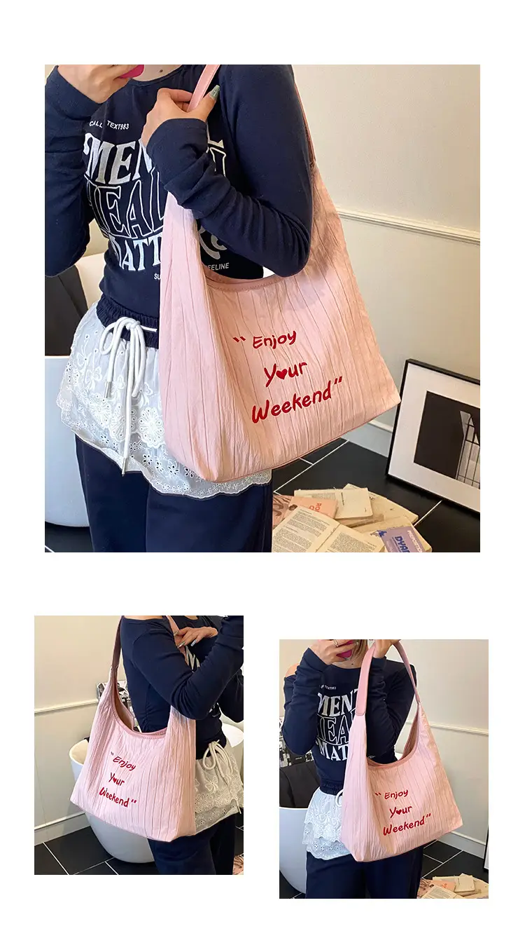 Canvas Shoulder Bag Lazy Style 2025 Large Capacity Women — feature 9