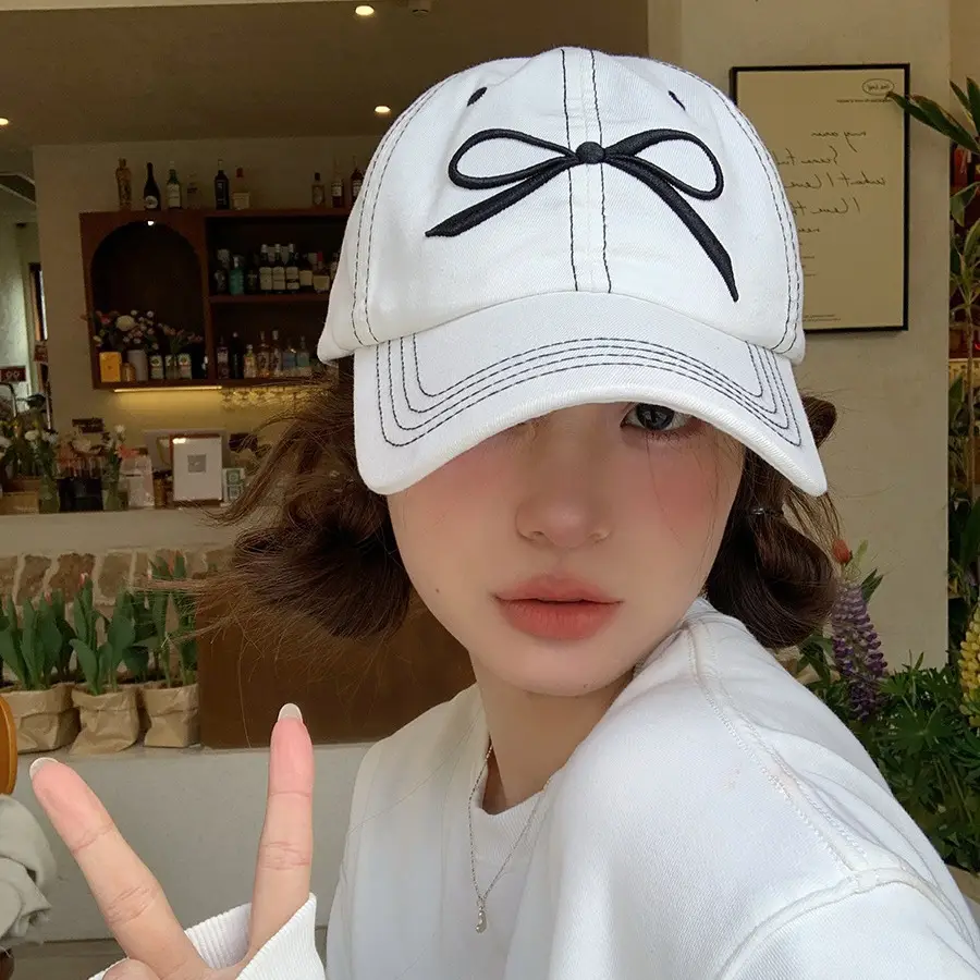 Women's Blue Bow Cap Casual Summer Baseball Hat - Image 11