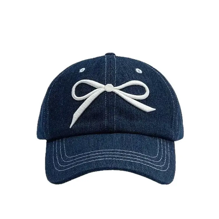 Women's Blue Bow Cap Casual Summer Baseball Hat - Image 12