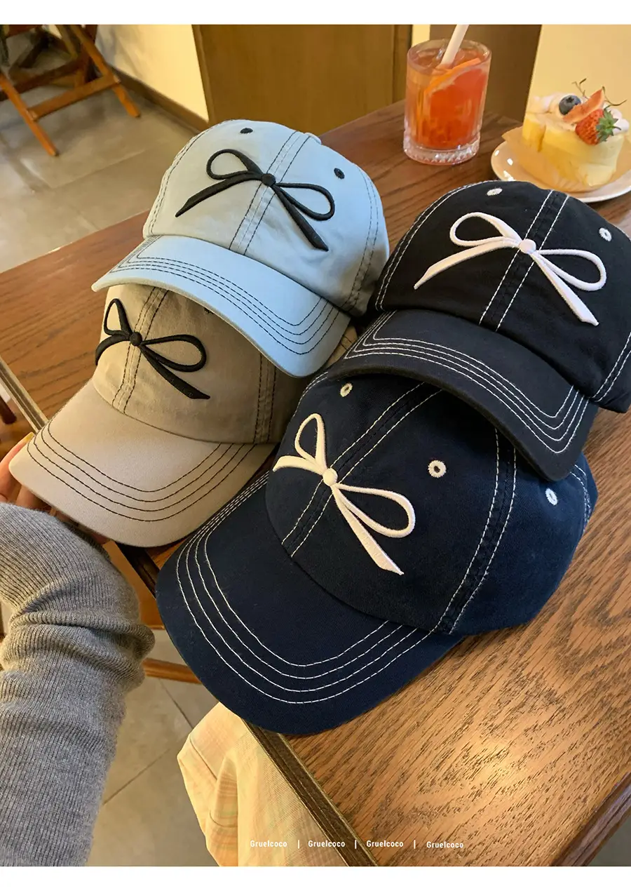 Women's Blue Bow Cap Casual Summer Baseball Hat — feature 15
