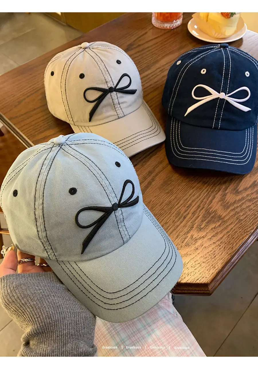 Women's Blue Bow Cap Casual Summer Baseball Hat — feature 16