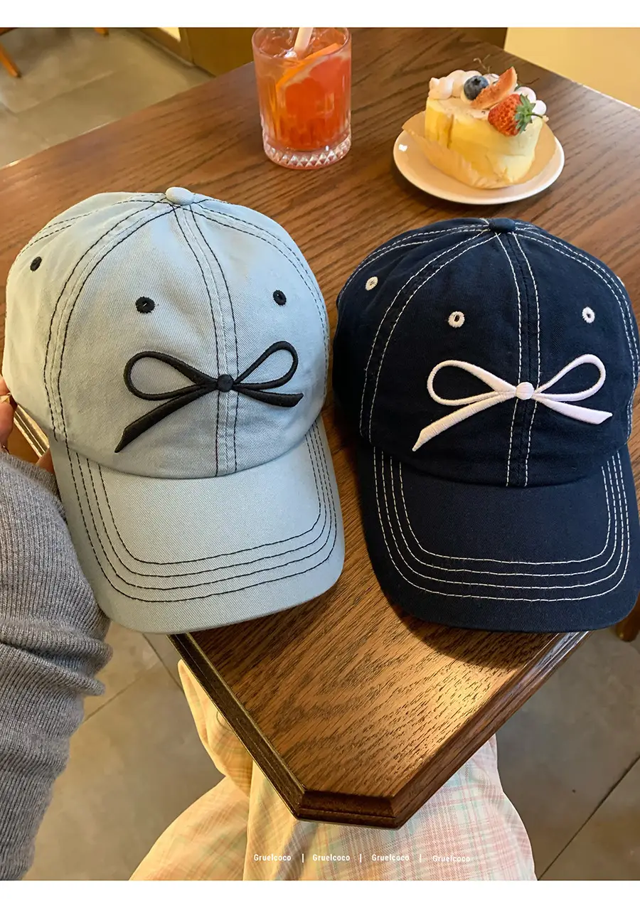 Women's Blue Bow Cap Casual Summer Baseball Hat — feature 17