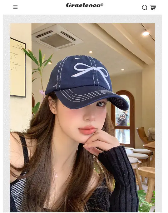 Women's Blue Bow Cap Casual Summer Baseball Hat — feature 4