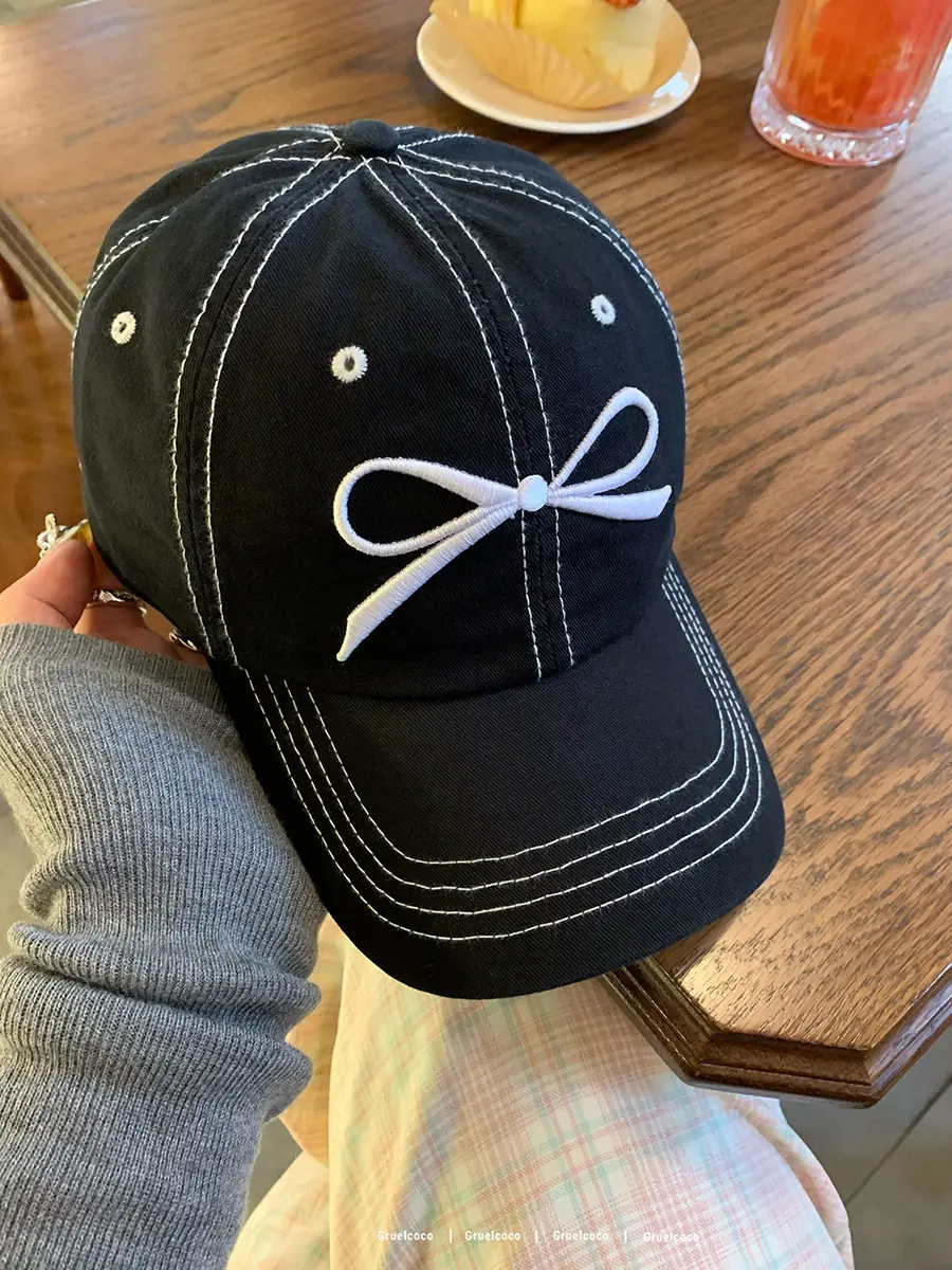 Women's Blue Bow Cap Casual Summer Baseball Hat - Image 4