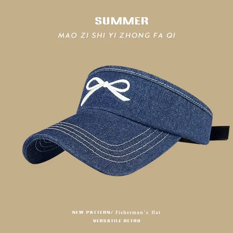 Women's Blue Bow Cap Casual Summer Baseball Hat - Image 6