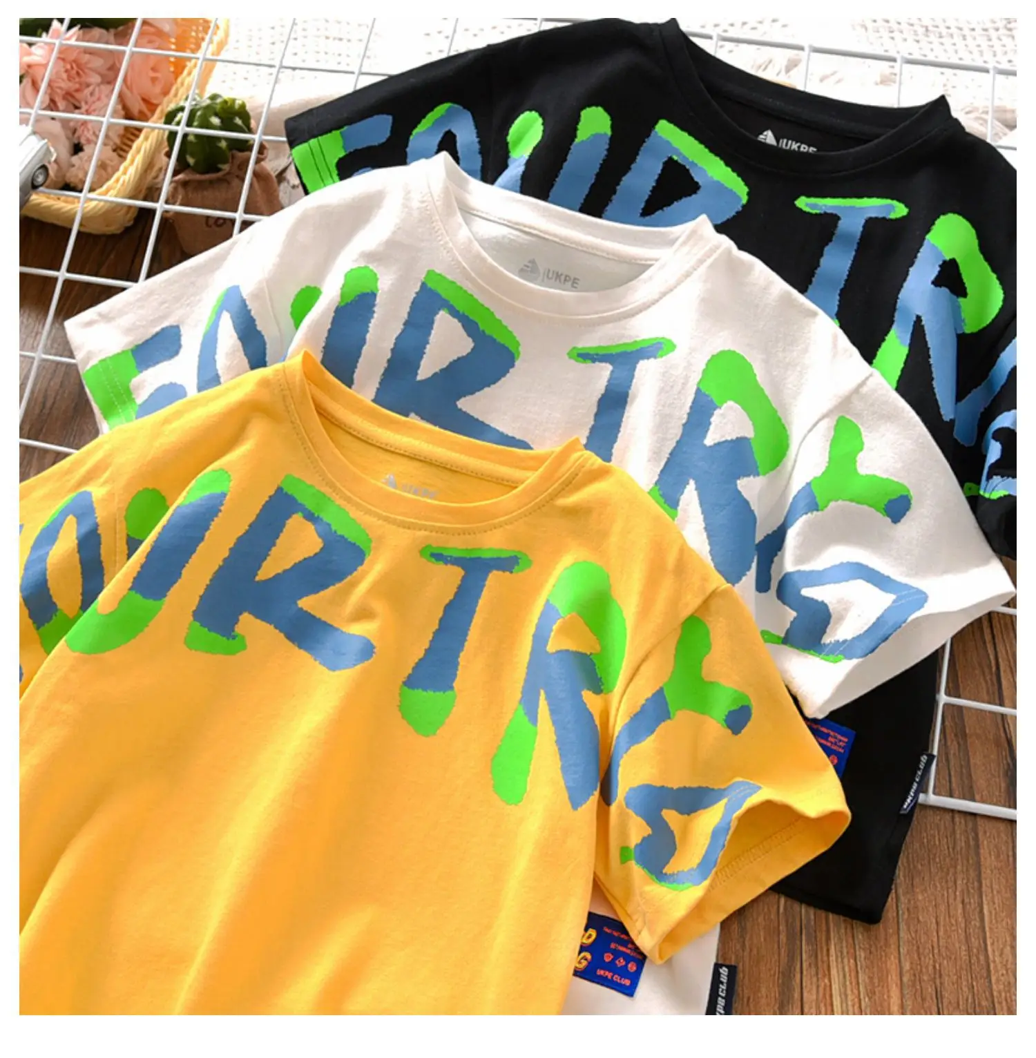Boys Round Neck Letter Print T-Shirt Black Summer 2026 — feature 8