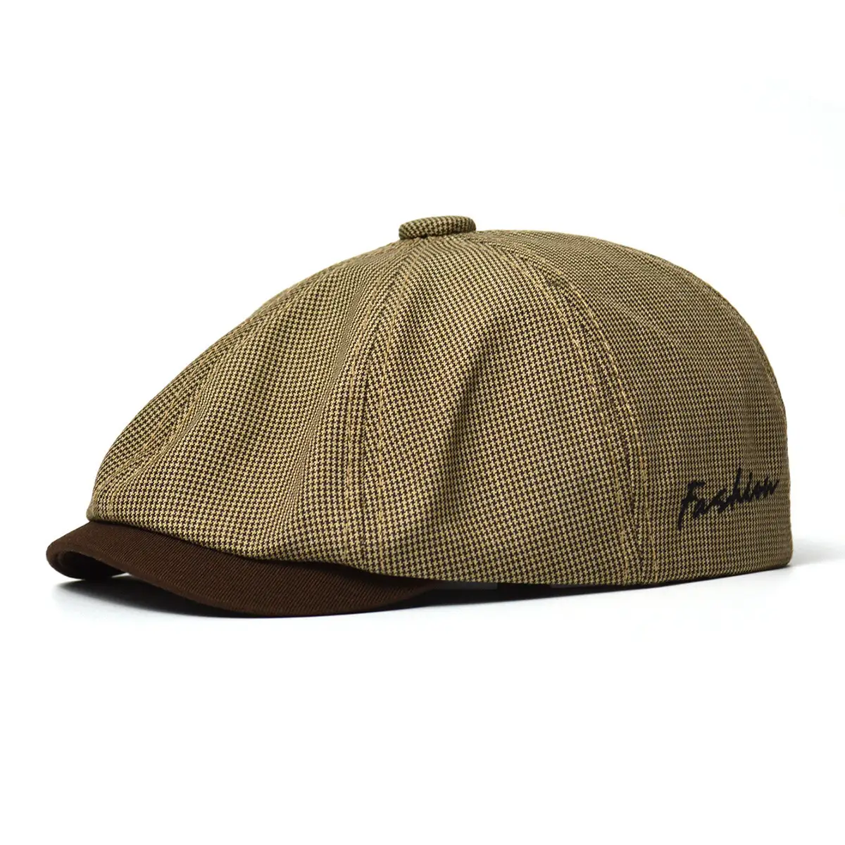 Men's Gray Duckbill Cap All Season Houndstooth Pattern - Image 8