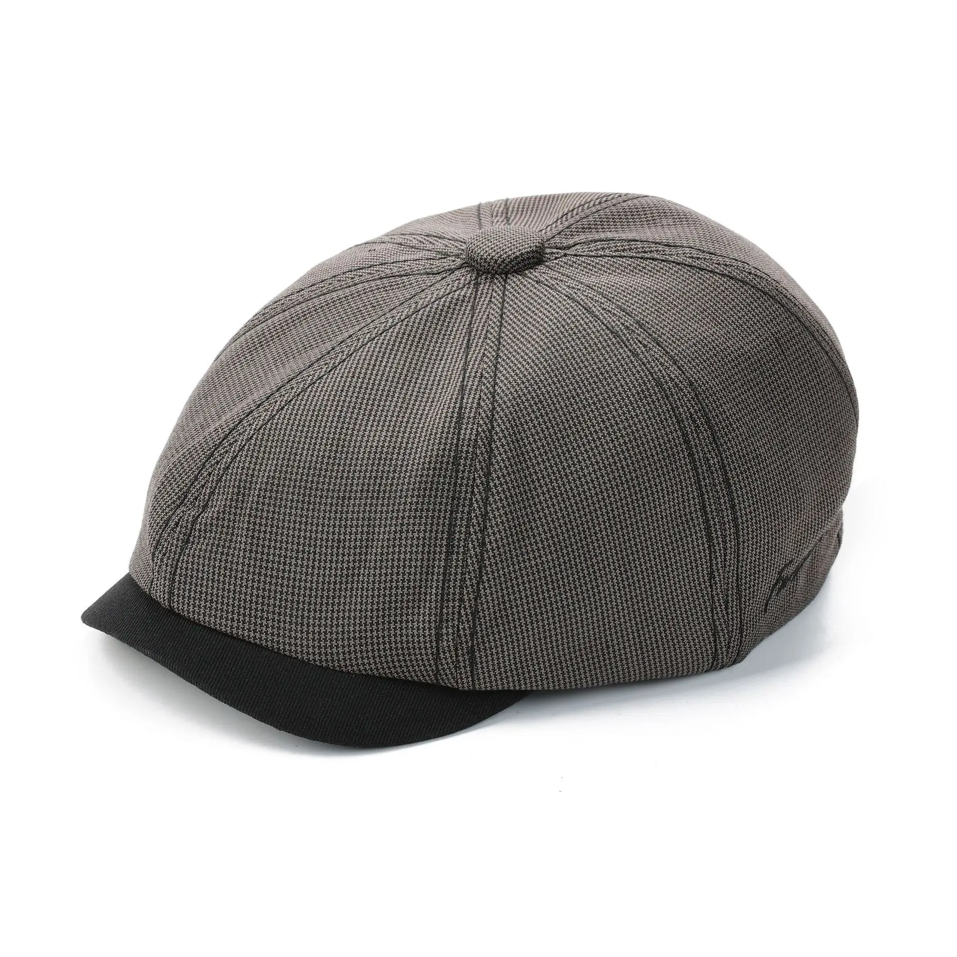 Men's Gray Duckbill Cap All Season Houndstooth Pattern — feature 13