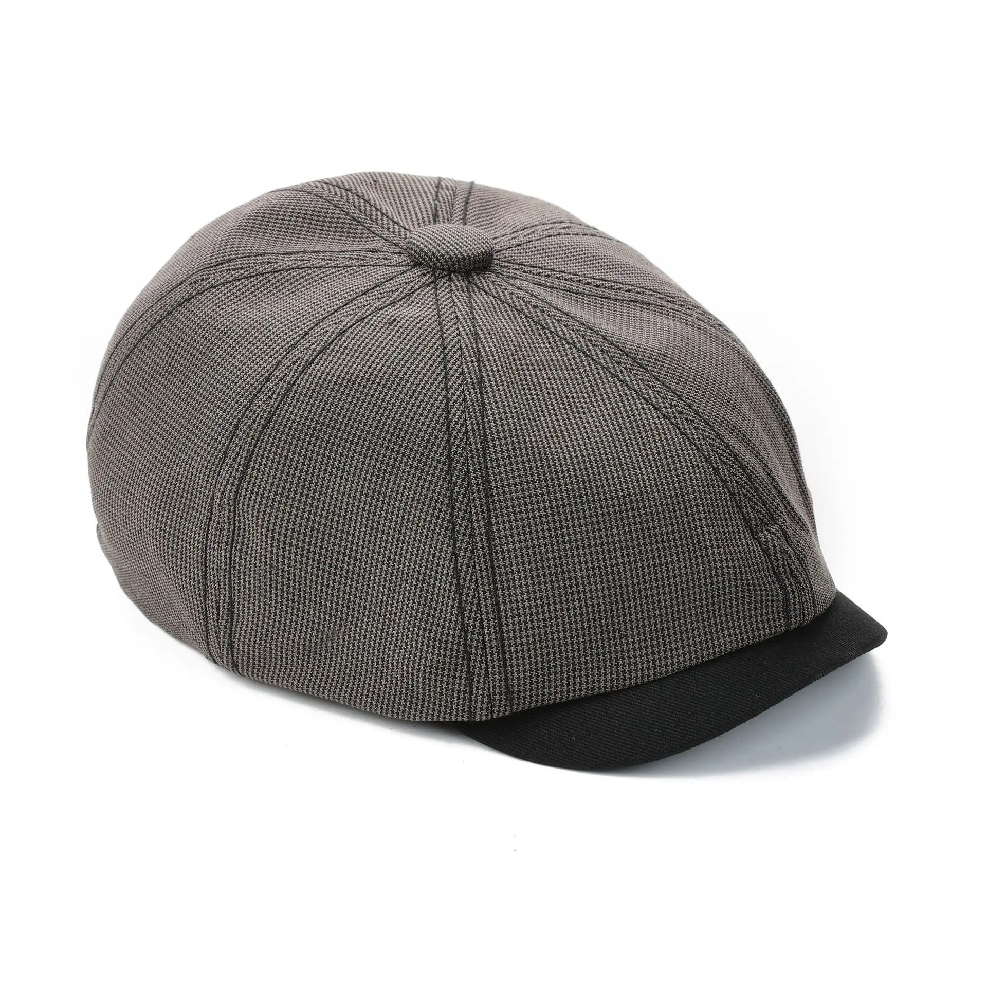 Men's Gray Duckbill Cap All Season Houndstooth Pattern — feature 14