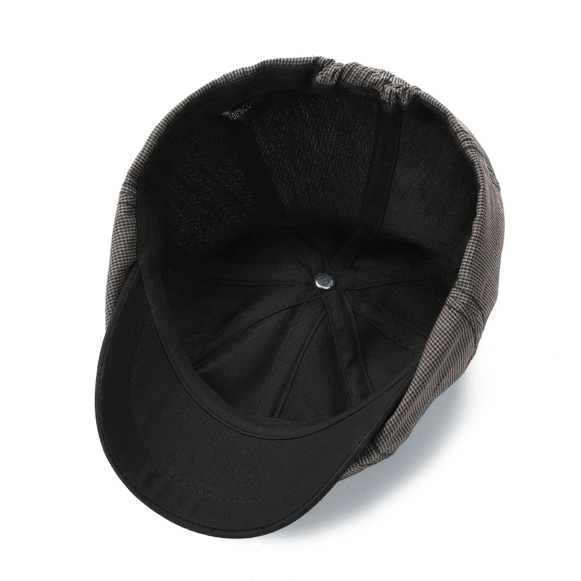 Men's Gray Duckbill Cap All Season Houndstooth Pattern — feature 16
