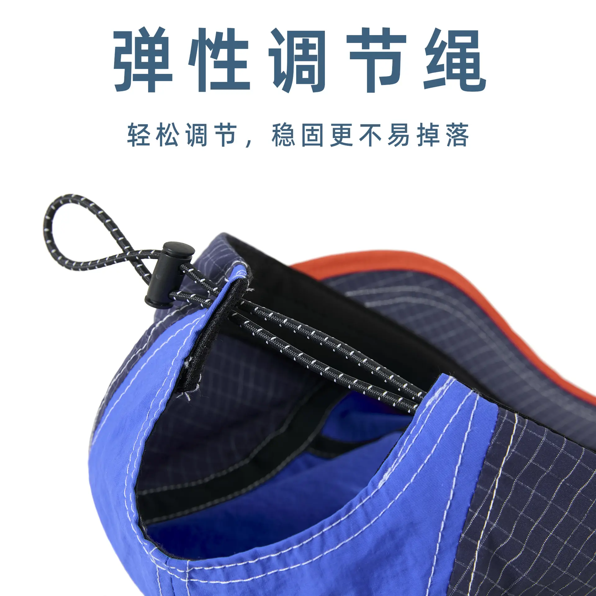 Men's Blue Grey Baseball Cap 5cm Red Bristle - Image 8