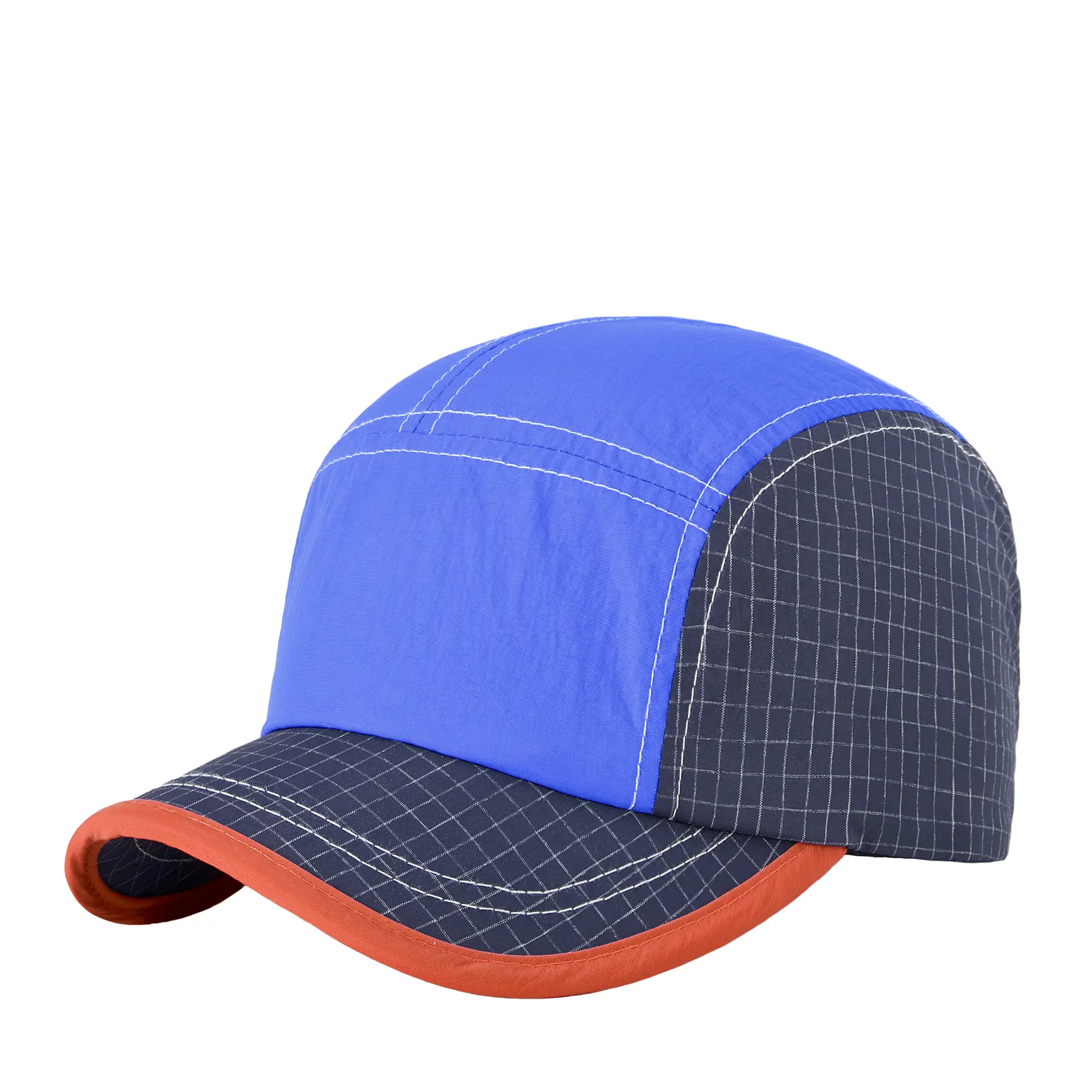 Men's Blue Grey Baseball Cap 5cm Red Bristle - Image 10