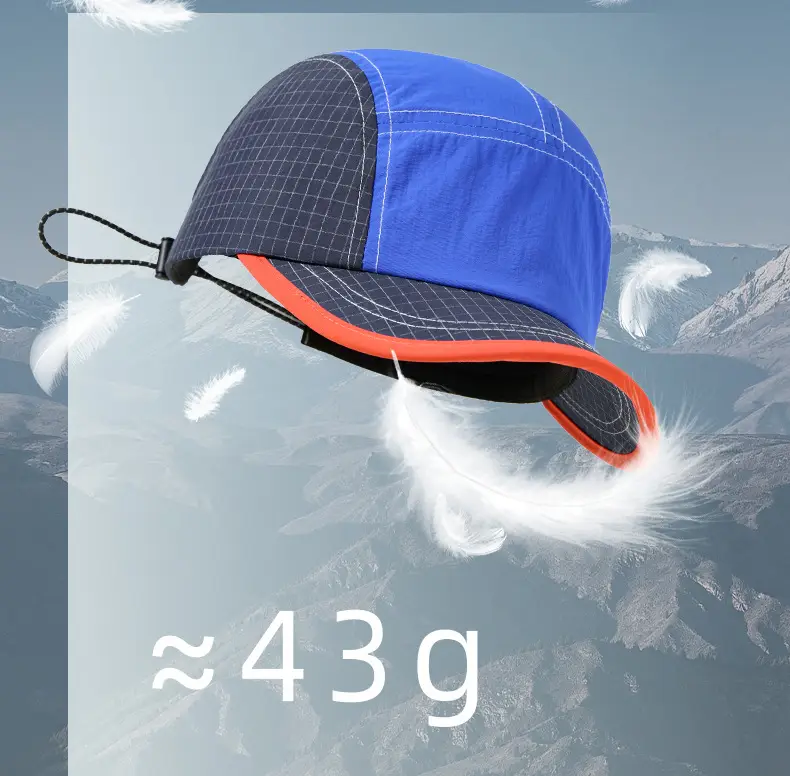 Men's Blue Grey Baseball Cap 5cm Red Bristle — feature 12