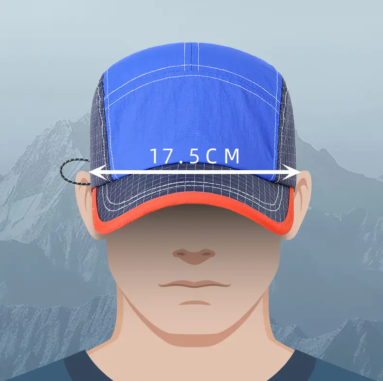 Men's Blue Grey Baseball Cap 5cm Red Bristle — feature 17