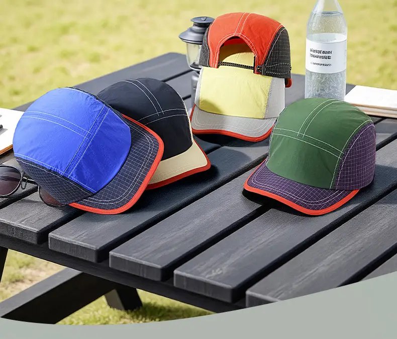 Men's Blue Grey Baseball Cap 5cm Red Bristle — feature 20