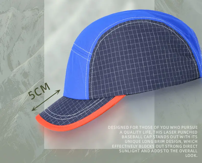 Men's Blue Grey Baseball Cap 5cm Red Bristle — feature 22
