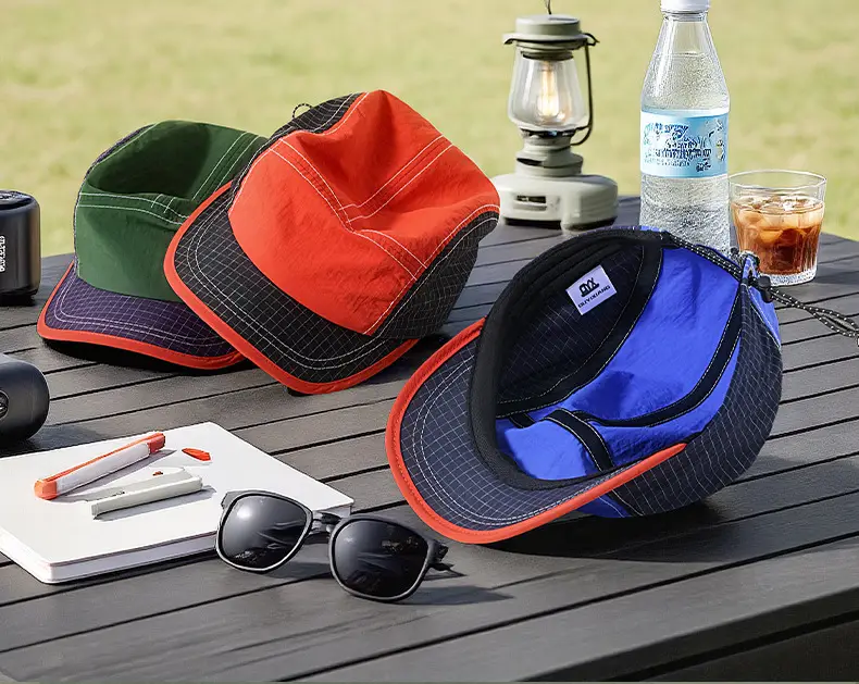 Men's Blue Grey Baseball Cap 5cm Red Bristle — feature 25