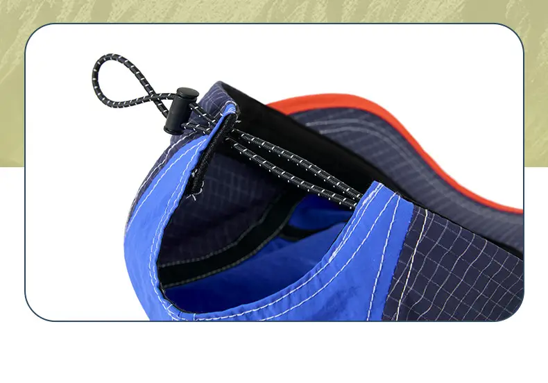 Men's Blue Grey Baseball Cap 5cm Red Bristle — feature 30