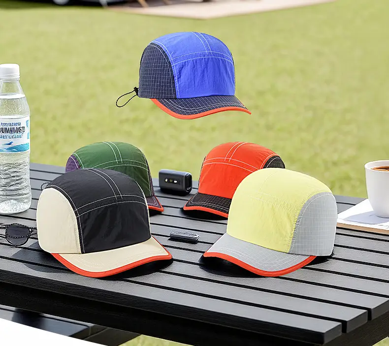 Men's Blue Grey Baseball Cap 5cm Red Bristle — feature 9