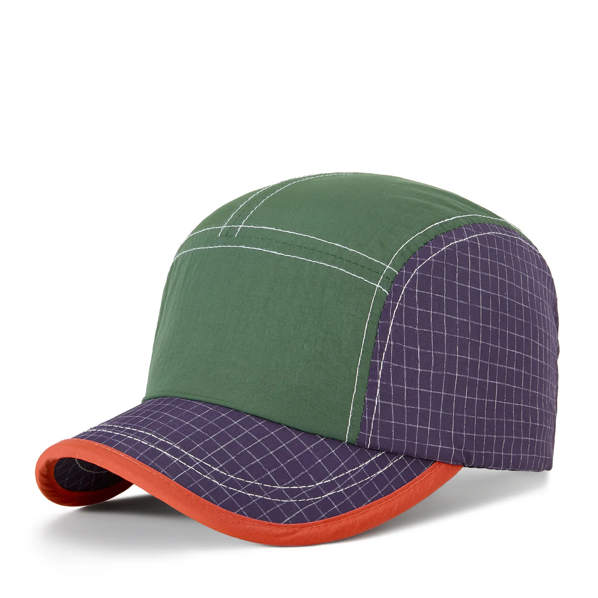 Men's Blue Grey Baseball Cap 5cm Red Bristle - Image 3