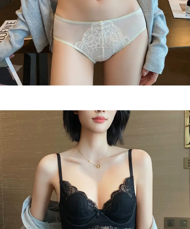 Black Lace Bra Large Bust Anti-Sagging Minimizer — feature 31