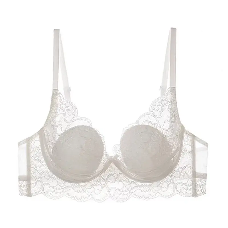 Black Lace Bra Large Bust Anti-Sagging Minimizer - Image 2