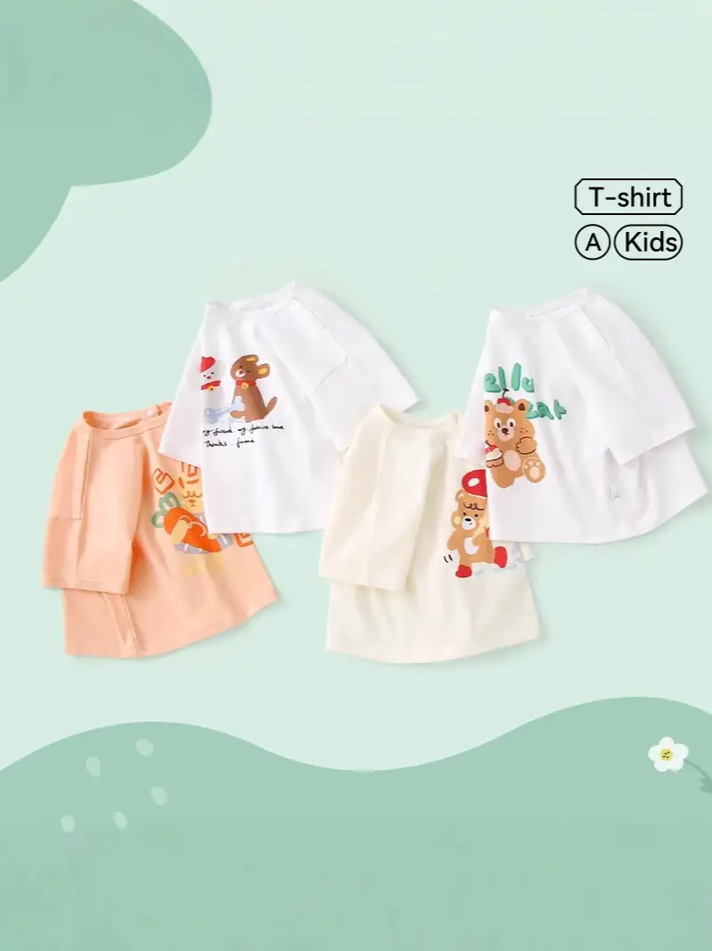 Jingqi Baby White Hello Bear T-Shirt for Kids - Image 12