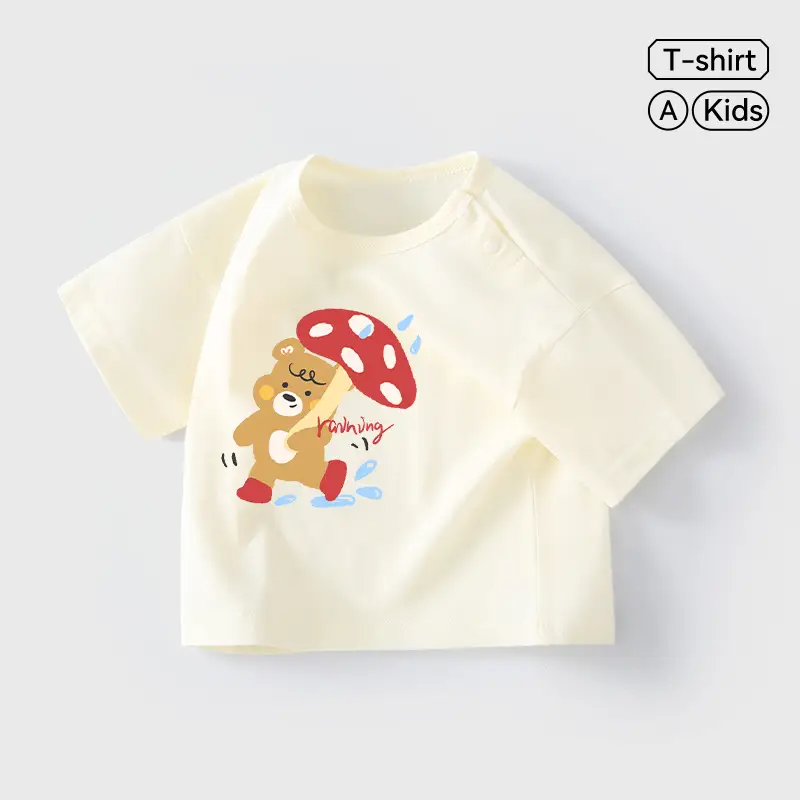 Jingqi Baby White Hello Bear T-Shirt for Kids - Image 3