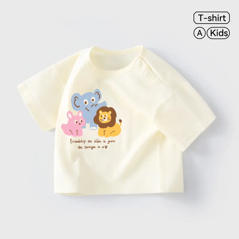 Jingqi Baby White Hello Bear T-Shirt for Kids - Image 4