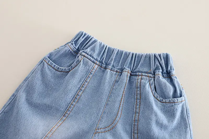 Kids Dog Print 2Pc Summer Suit Blue White Shorts — feature 13