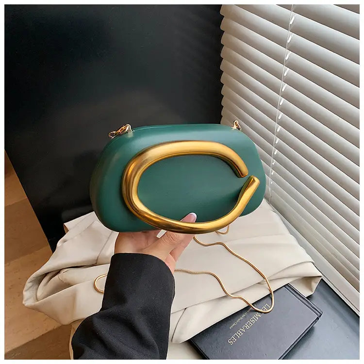 White Gold Handle Crossbody Bag Mini Evening Bag — feature 24
