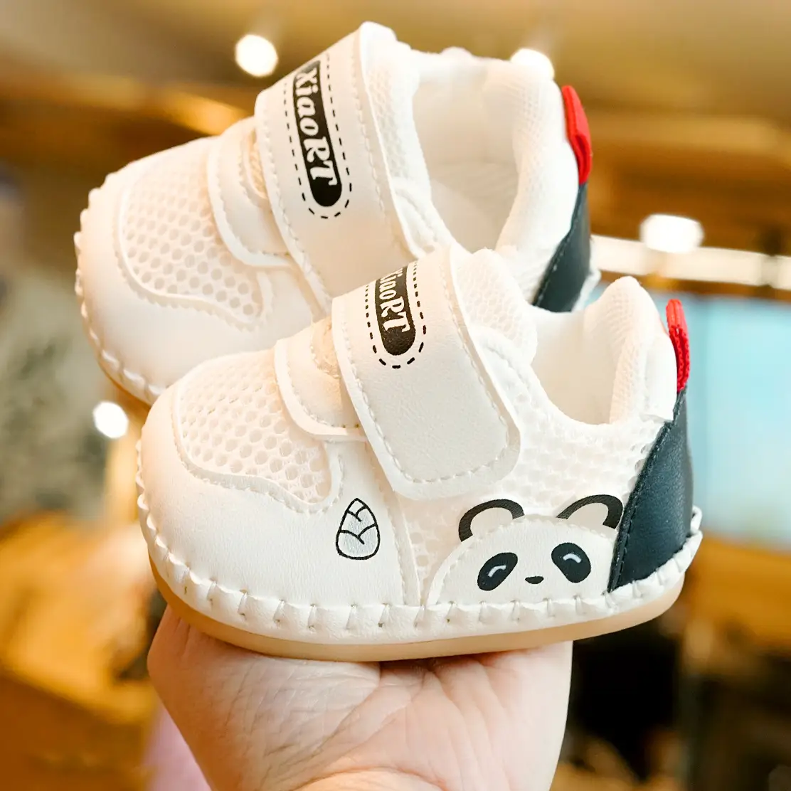 Baby Shoes White Soft Sole Non-Slip Summer Sandals Single Mesh Breathable Beginner Shoes for 0-1 Years