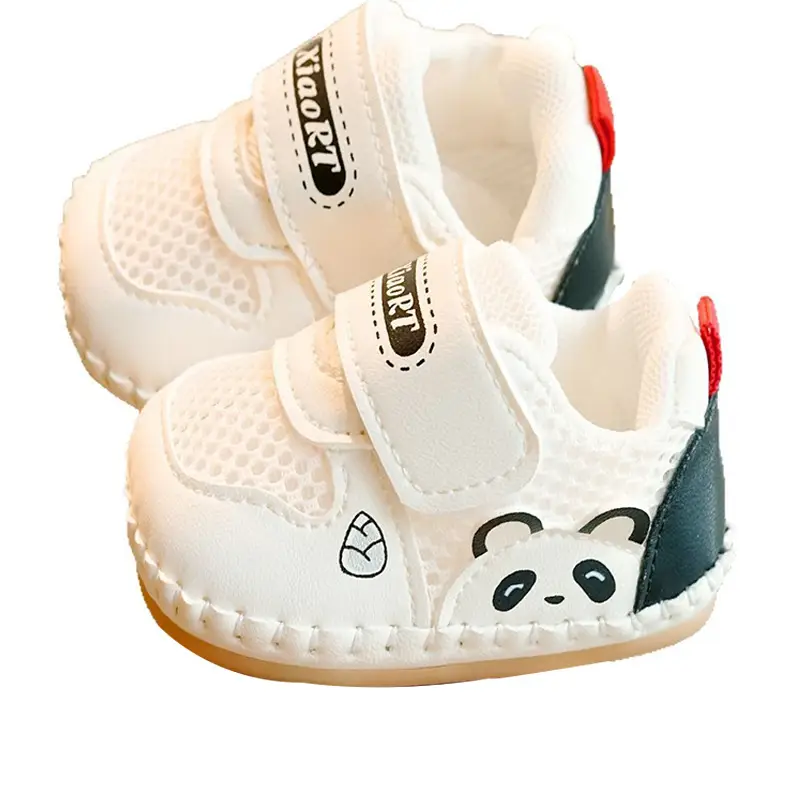 Baby Shoes White Soft Sole Non-Slip Summer Sandals Single Mesh Breathable Beginner Shoes for 0-1 Years