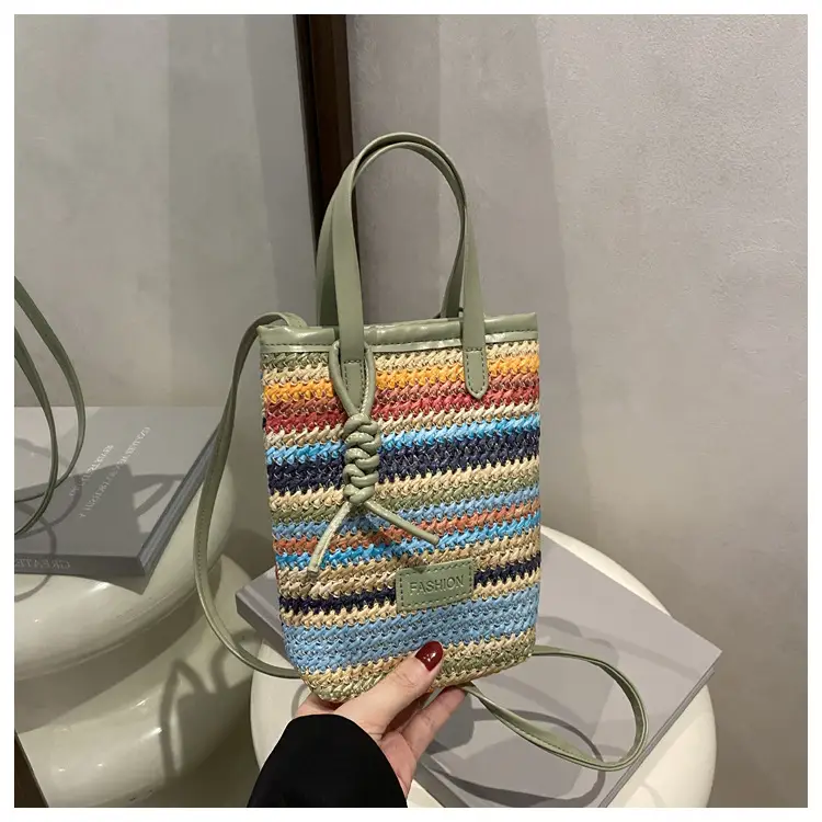 Color Striped Women's Woven Phone Bag Shoulder Crossbody — feature 19