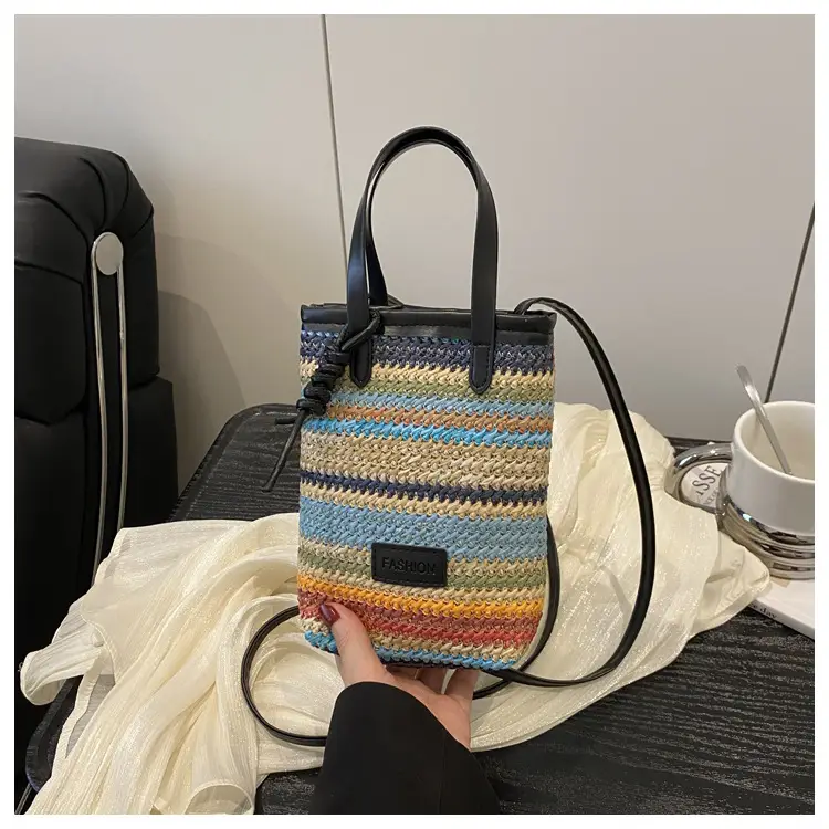 Color Striped Women's Woven Phone Bag Shoulder Crossbody — feature 20