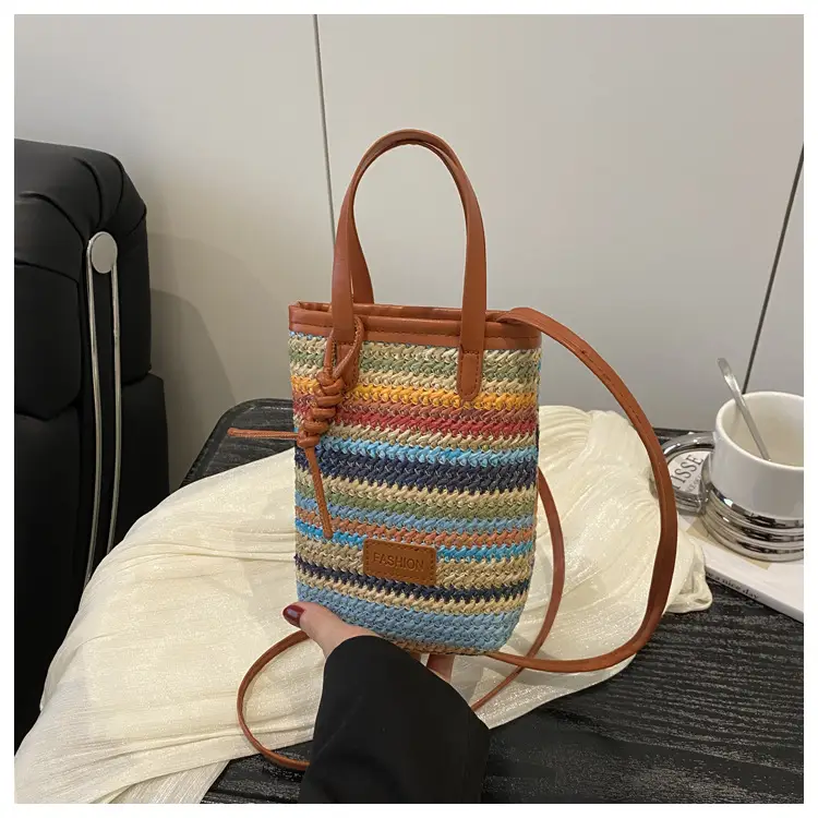 Color Striped Women's Woven Phone Bag Shoulder Crossbody — feature 22