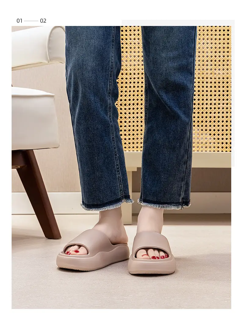 Qida Shun High-Heeled Slippers for Women to Wear Outside in Summer, Thick-Soled Sandals to Increase Height, New Style for Seaside and Beach Travel — feature 11