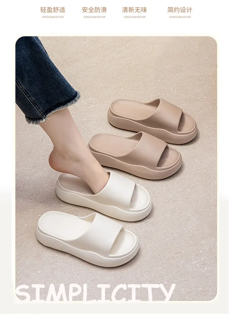 Qida Shun High-Heeled Slippers for Women to Wear Outside in Summer, Thick-Soled Sandals to Increase Height, New Style for Seaside and Beach Travel — feature 3