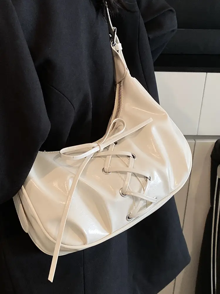 Elegant Lace-Up Bow Shoulder Bag for Women - Image 8