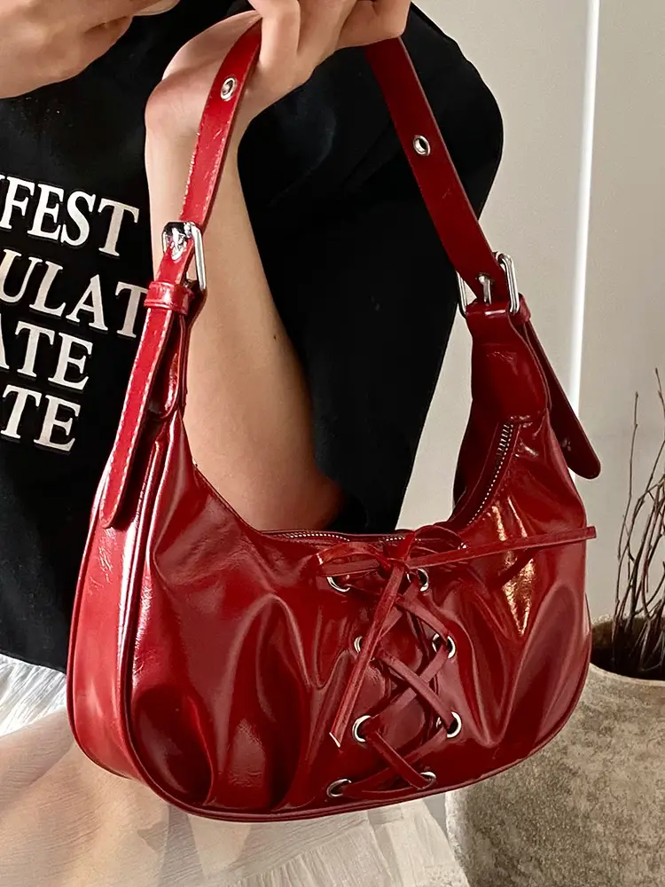 Elegant Lace-Up Bow Shoulder Bag for Women - Image 9