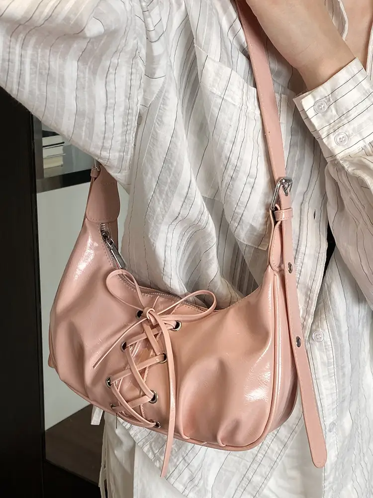 Elegant Lace-Up Bow Shoulder Bag for Women - Image 10